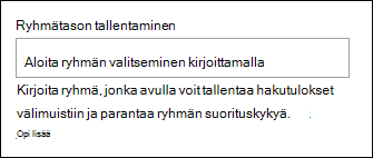Ota välimuistin tallentaminen käyttöön ryhmälle -asetuksen esikatselu.