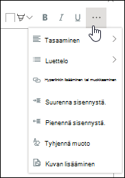 Muiden elementtien lisääminen