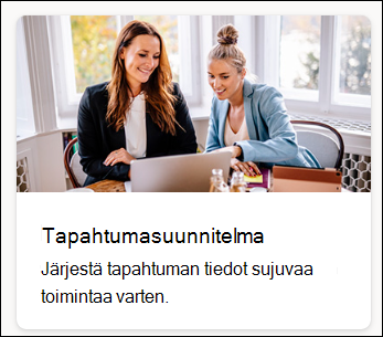 näyttökuva Luettelomalli-tapahtuman matkasuunnitelmasta