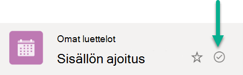 Tämä symboli ilmaisee, että luettelo on synkronoitu pilvitallennustilan ja Windows-laitteen välillä.