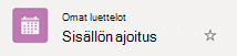 Ympyröityn valintamerkkisymbolin puuttuminen tarkoittaa, että luettelo ei synkronoidu pilvestä Windows-laitteeseen.