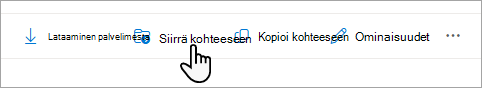 Valitse tehtäväpalkista Siirrä kohteeseen -vaihtoehto.