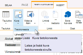 Kuvan lisääminen tietokoneesta