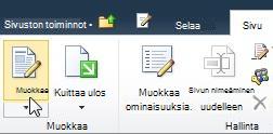 Muokkaa-välilehden Muokkaa-komento