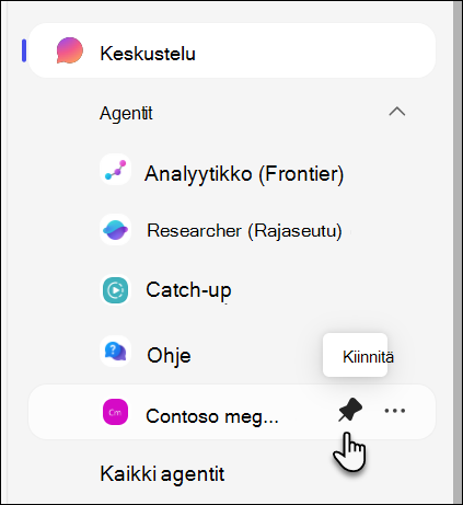 näyttökuva agentin kiinnittämisestä