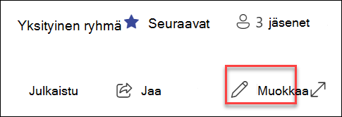 SharePoint-sivun muokkauspainikkeen esikatselu
