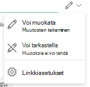 kynäkuvake ilmaisee, että vastaanottajat voivat muokata tiedostoa