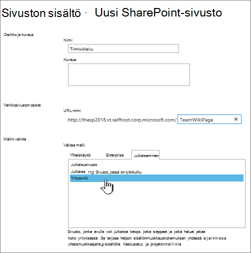 Lisää yrityswiki -kohta näkyy korostettuna