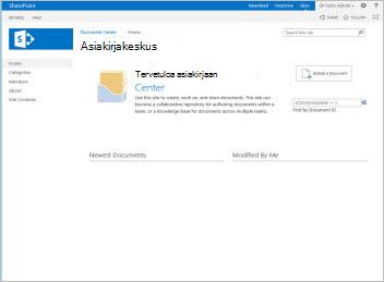 Asiakirjakeskussivustomalli