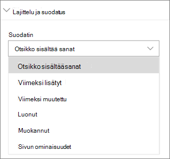 Uutissuodatin ja lajittelu