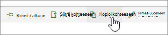 Päävalikon Kopioi kohteeseen -painike