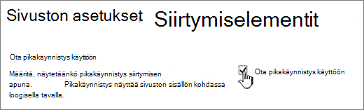 Pikakäynnistysvalikon valinnan poistaminen