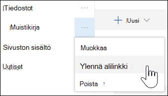 Alilinkin ylentäminen ensisijaiseksi linkiksi