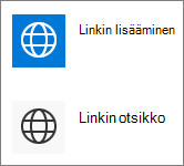 Pikalinkkien tiivis näkymä