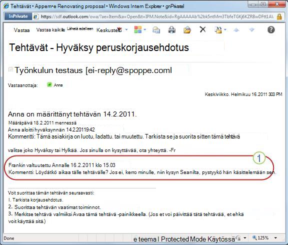 Uudelleenmääritetyn tehtävän ilmoitus