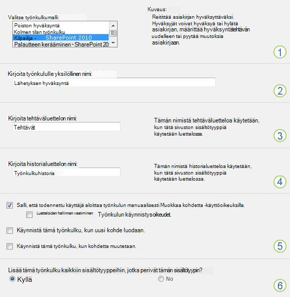 Liittämislomakkeen ensimmäinen sivu kuvaselitteillä