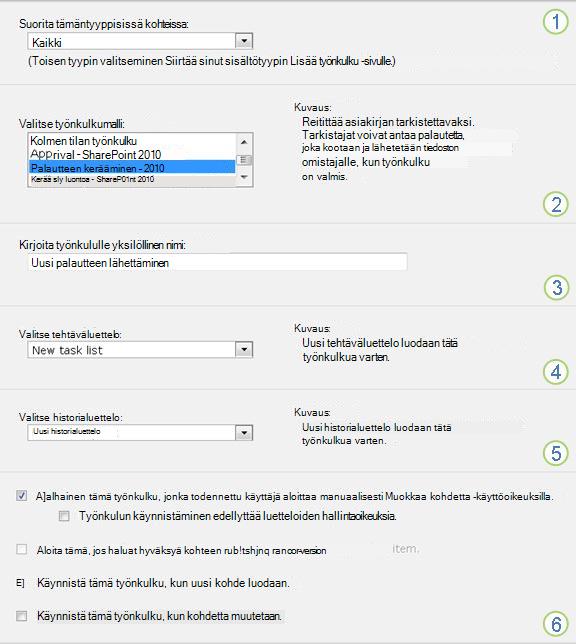 Liittämislomakkeen ensimmäinen sivu kuvaselitteillä