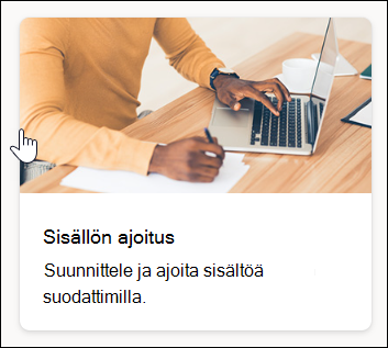 näyttökuva sisällön ajoituksen mallista