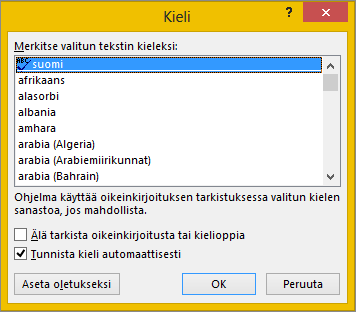 Kieli-valintaikkuna