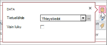 Verkkotaulukkonäkymän Tiedot-valintaikkuna