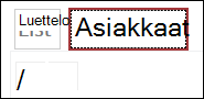 Taulukkonäkymän kuvatekstiksi muutettu Asiakkaat