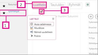 Access-sovelluksen käytettävissä olevat näkymät