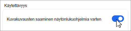 Hae kuvan kuvaukset -painikkeen näyttökuva.