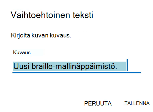 Outlook for Androidin vaihtoehtoinen teksti -valintaikkuna.