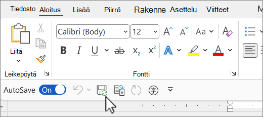 Pikatyökalurivin oletussijainti