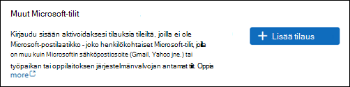 Näyttökuva Lisää tilaus -vaihtoehdosta