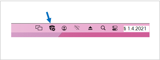 Macin otsikkorivin Microsoft Defender-kuvake