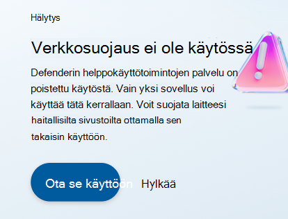 Verkkosuojaus pois käytöstä