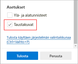 Taustakuvien valitseminen