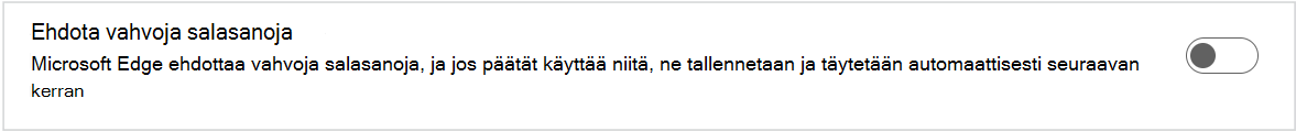 Näyttökuva Ehdota vahvaa salasanaa -toiminnosta.