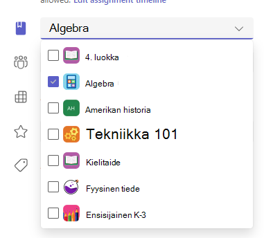 Näyttökuva asetusten määrittämisestä.