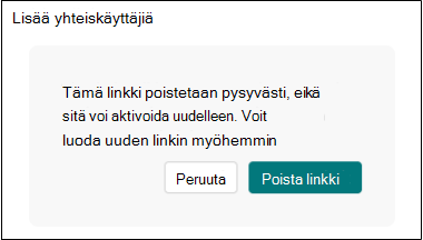 Poista collab-linkki Forms