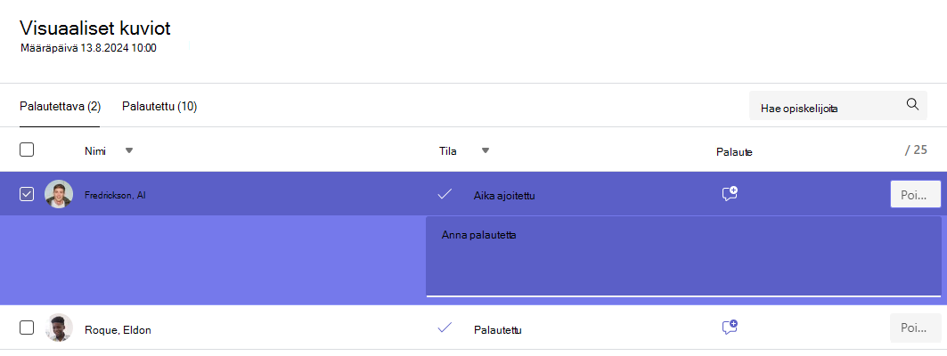 Palautetta