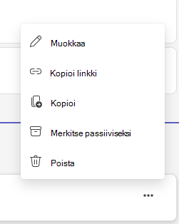 Näyttökuva, jossa näkyy vastuuhenkilön merkitseminen passiiviseksi.