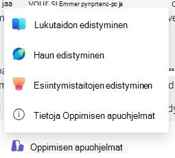 Näyttökuva oppimiskiihdyttimestä.