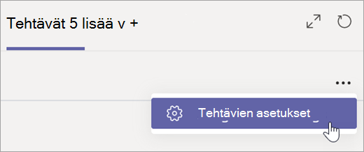 Valitse Tehtävien asetukset Tehtävät-välilehdestä.