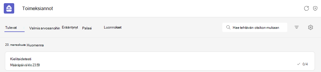 Näyttökuva testistä.