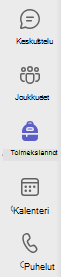 Näyttökuva työkalurivistä.