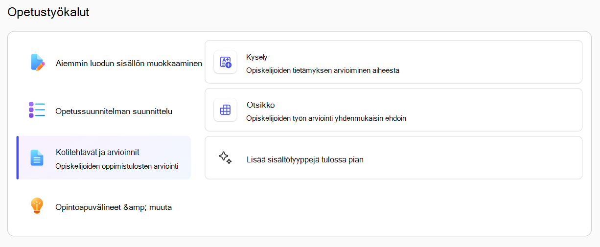 Opeta-sovelluksen opetustyökalut