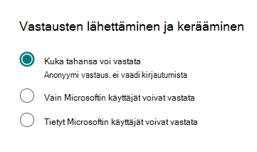 Näyttökuva Kuka tahansa -vaihtoehdosta.