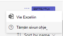 Näyttökuva, jossa näkyy vientivaihtoehto.