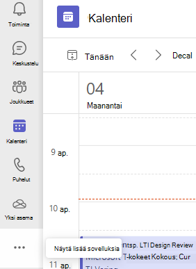 Näyttökuva, jossa näkyy Lisää sovelluksia -vaihtoehto.