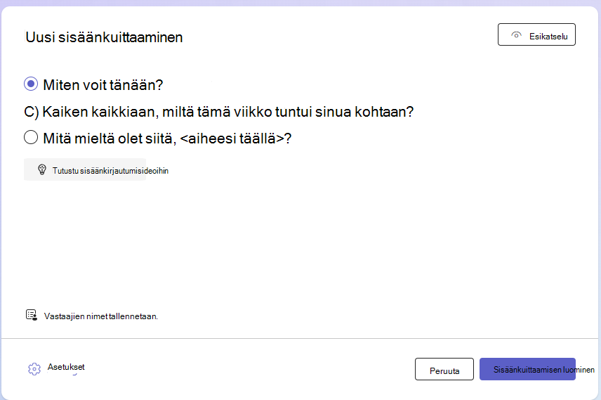 Näyttökuva uudesta kuulumisten jakamisesta.