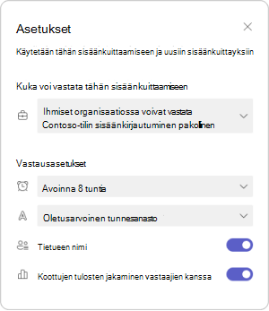 Tarkistusasetusten hallinta