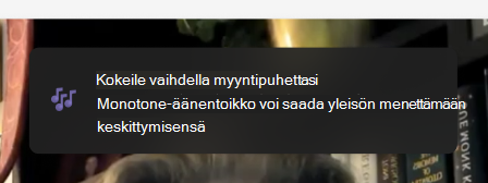 Näyttökuva äänenkorkeuden valvonnasta.