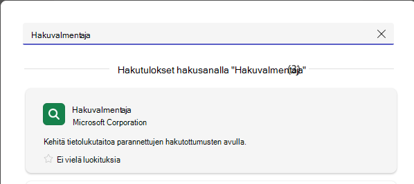 Näyttökuva hakuvalmentajasta.